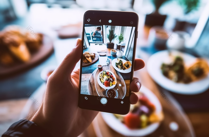 用智能手机拍摄厨房里的健康饮食蔬菜沙拉红酒,高清,摄影图,摄影图片,图片大全,摄影图免费下载
